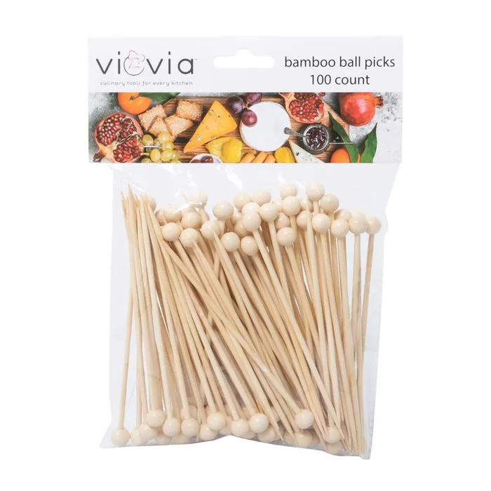 Blueoco Viovia Beige Bamboo Ball Appetizer Pick