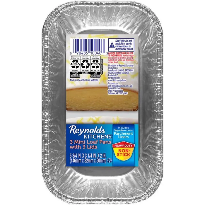 Reynolds Kitchens 3 in. W X 6 in. L Loaf Pan Blue 3 pc (Pack of 12)