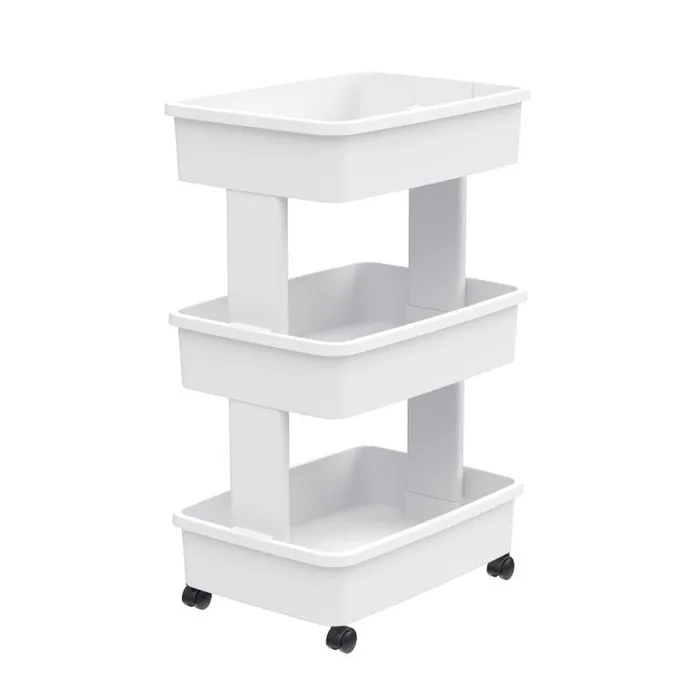Starplast 27.2 in. H X 12.5 in. W X 17.4 in. D 3-Tier Storage Cart (Pack of 2)