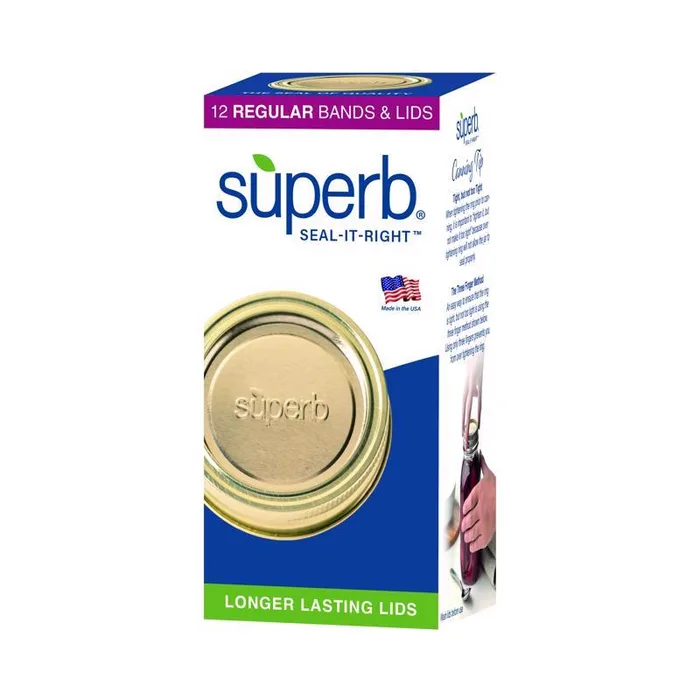 Superb Seal-It-Right Regular Mouth Canning Lids and Bands 12 pk (Pack of 12)