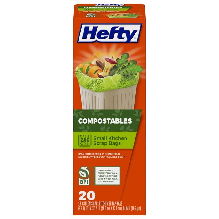 Hefty 2.6 gal No Scent Compost Bags Flap Tie 20 pk (Pack of 12)