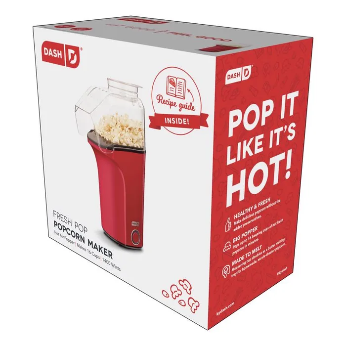 Dash Red 16 cups Air Popcorn Machine