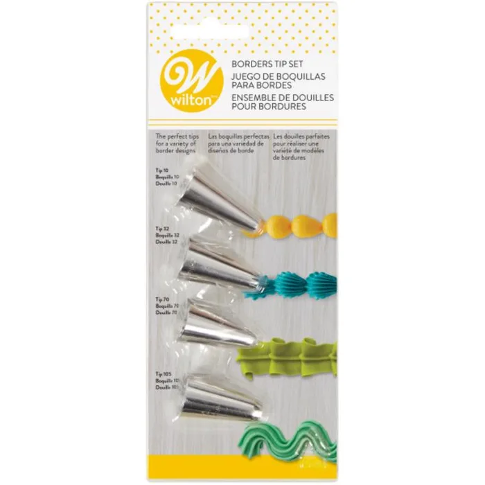 Wilton Stainless Steel Cake Decorating Tips 4 pc