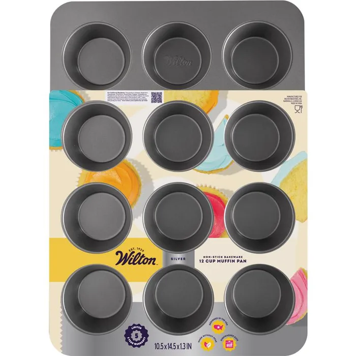 Wilton Silver 15 in. W X 11 in. L Muffin Pan Gray 1 pc