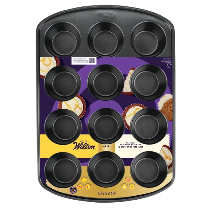 Wilton Gold 15 in. W X 11 in. L Muffin Pan Gray 1 pc