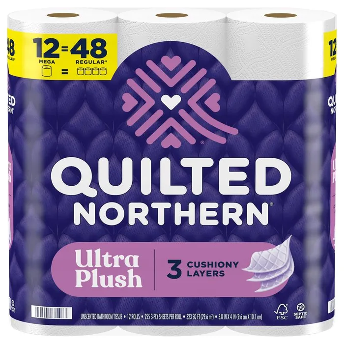 Quilted Northern Ultra Plush Toilet Paper 12 Rolls 255 sheet 1020 in. (Pack of 4)