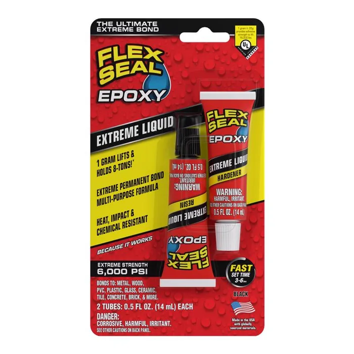 Flex Seal Family of Products Flex Seal Epoxy Extreme Liquid Extra Strength Epoxy Black Epoxy 0.5 fl.