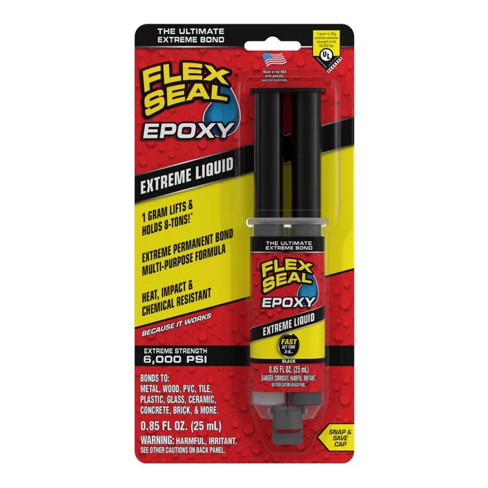 Flex Seal Family of Products Flex Seal Epoxy Extreme Liquid Extra Strength Epoxy Black Epoxy Syringe