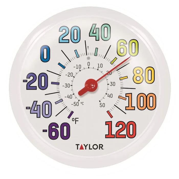 Taylor Rainbow Colors Dial Thermometer Plastic Multicolored 13.25 in.
