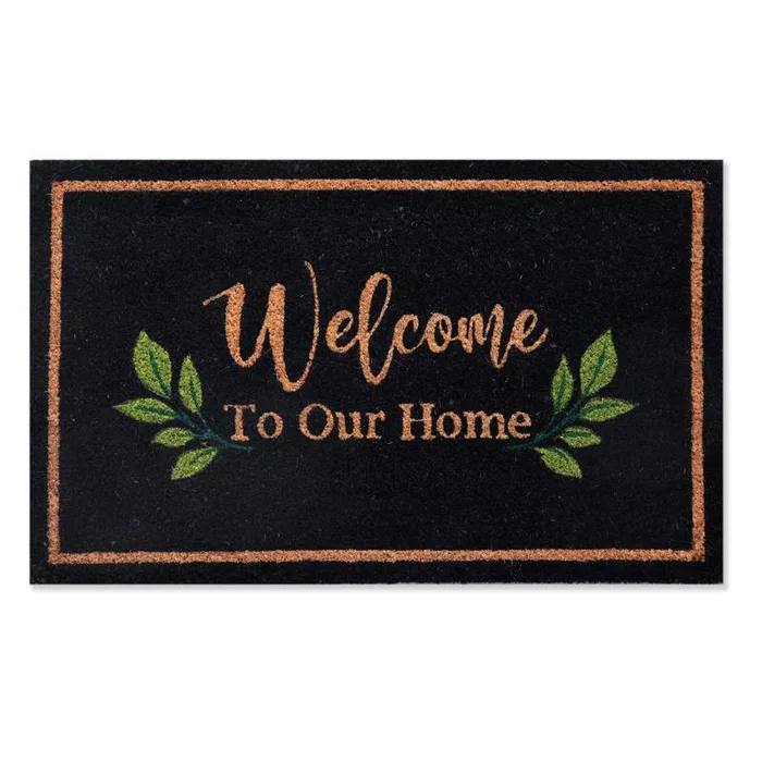 First Concept Home 18 in. W X 30 in. L Multi-Color Welcome to Our Home Coir Door Mat