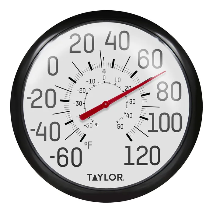 Taylor Dial Thermometer Plastic Black/White 13.25 in.