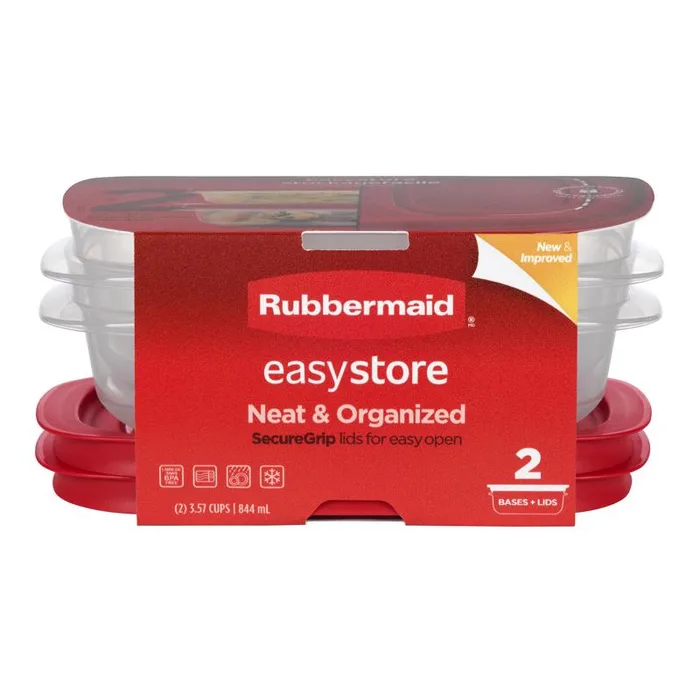 Rubbermaid Easy Store 3.57 cups Clear Food Storage Container Set 2 pk (Pack of 4)