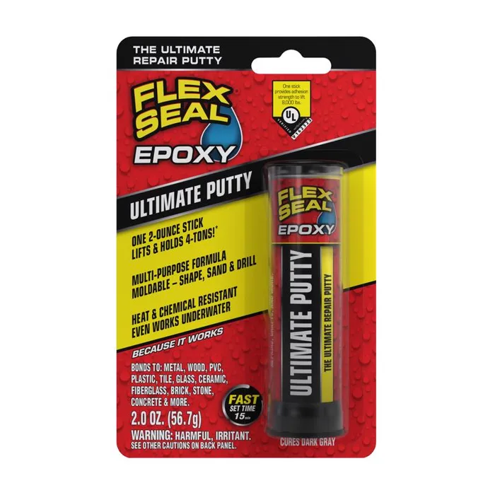 Flex Seal Family of Products Flex Seal Epoxy Ultimate Putty Ultra Strength Epoxy Gray Epoxy Stick 2