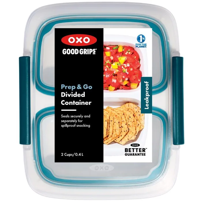 OXO Good Grips 2 cups White and Blue Dual Compartment Food Storage 1 pk