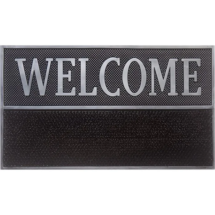 Direct Home Textiles Goup 18 each W X 30 each L Black/Gray Rubber Door Mat (Pack of 6)