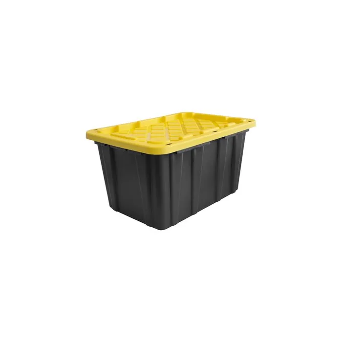 Ramtuff 2 gal Black/Yellow Storage Tote 6.76 in. H X 8.36 in. W X 12.8 in. D Stackable (Pack of 12)