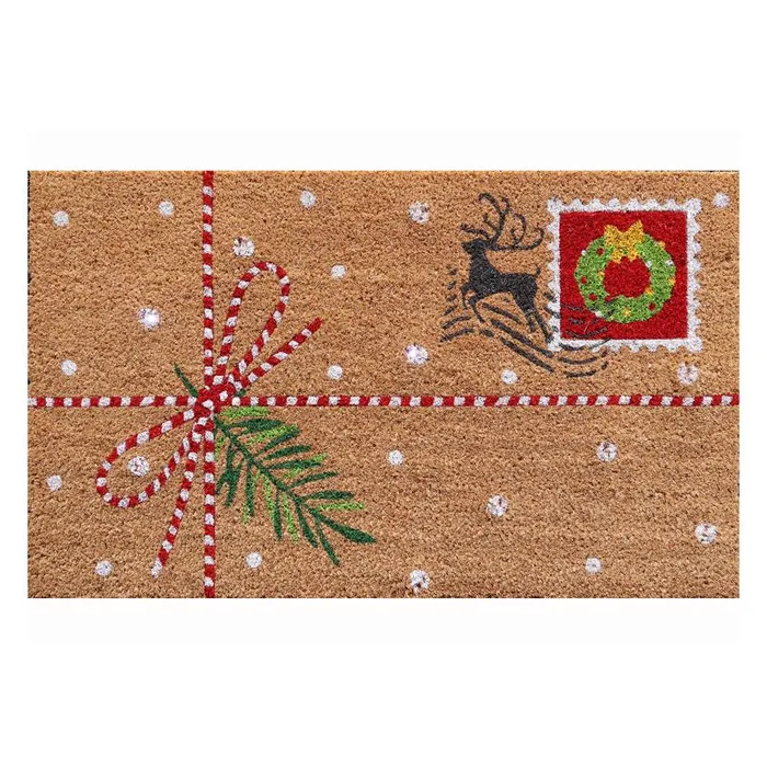 Test Rite 18 in. W X 30 in. L Multi-Color Christmas Coir Door Mat (Pack of 6)