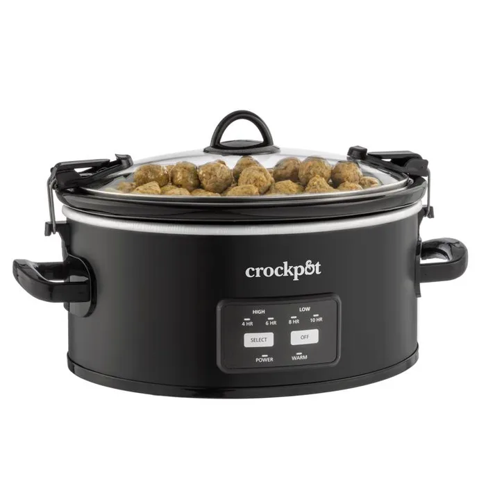 Crock-Pot 6 qt Black Stoneware Programmable Slow Cooker