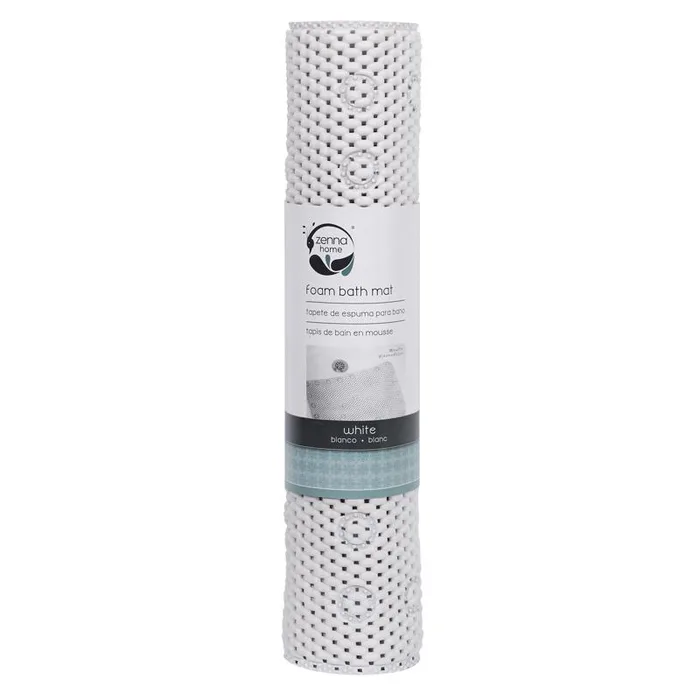 Zenna Home 36 in. L X 17 in. W White PVC Foam Bath Mat
