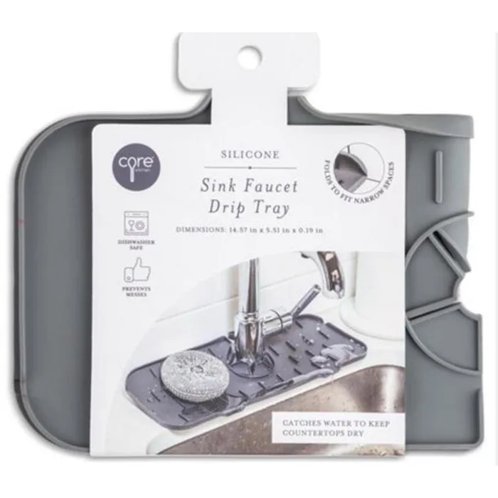 Core Home 14.57 in. L X 5.51 in. W X 0.19 in. H Silicone Sink Faucet Drip Tray