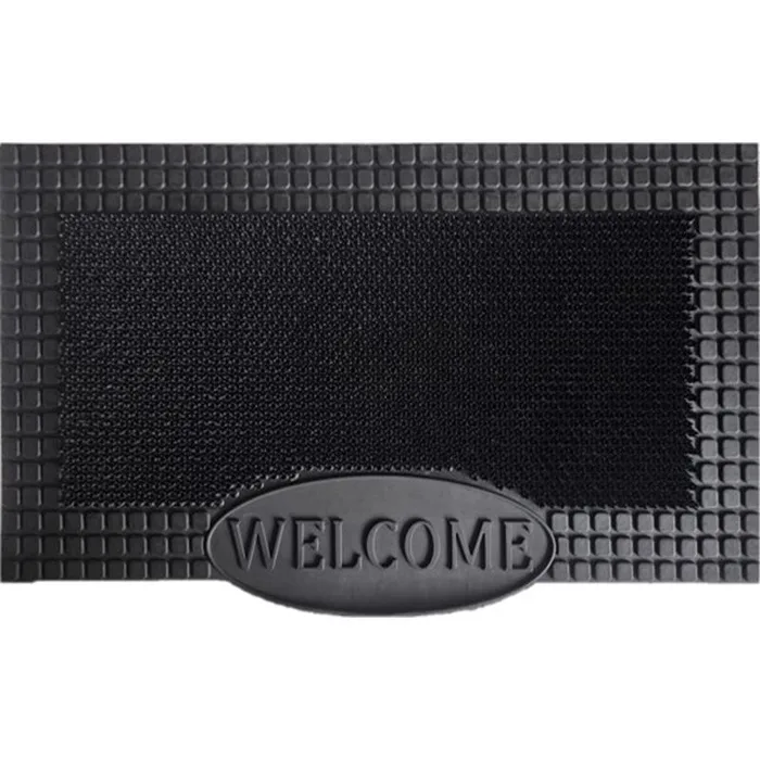 Direct Home Textiles Goup 30 in. W X 18 in. L Black Rubber Door Mat