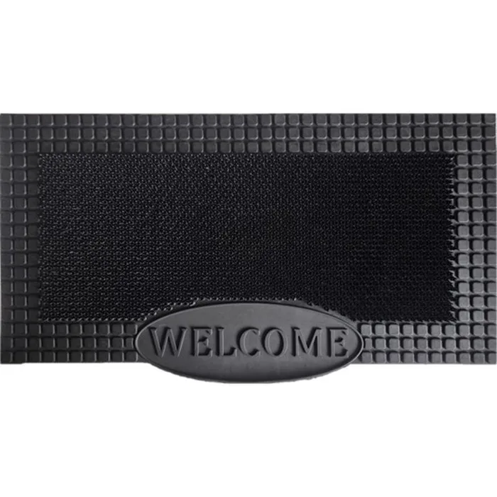 Direct Home Textiles Goup 36 in. W X 20 in. L Black Rubber Door Mat