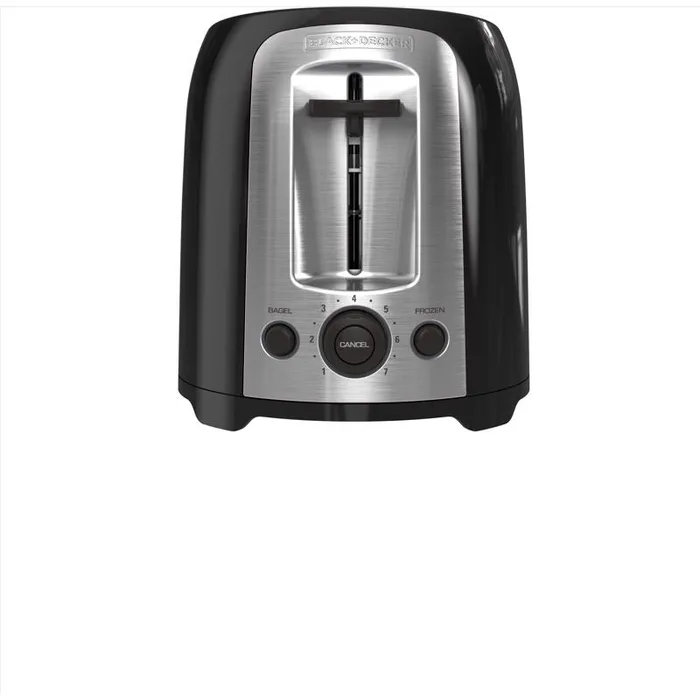 Black+Decker Stainless Steel Black/Silver 2 slot Toaster 12.32 in. H X 9.09 in. W X 8.58 in. D