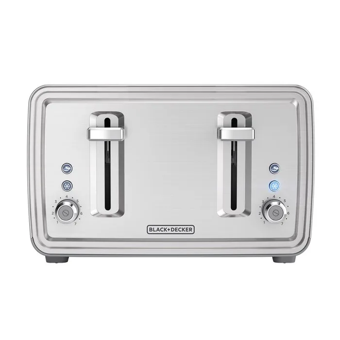 Black+Decker Stainless Steel Silver 4 slot Toaster 7.6 in. H X 11.8 in. W X 10.6 in. D