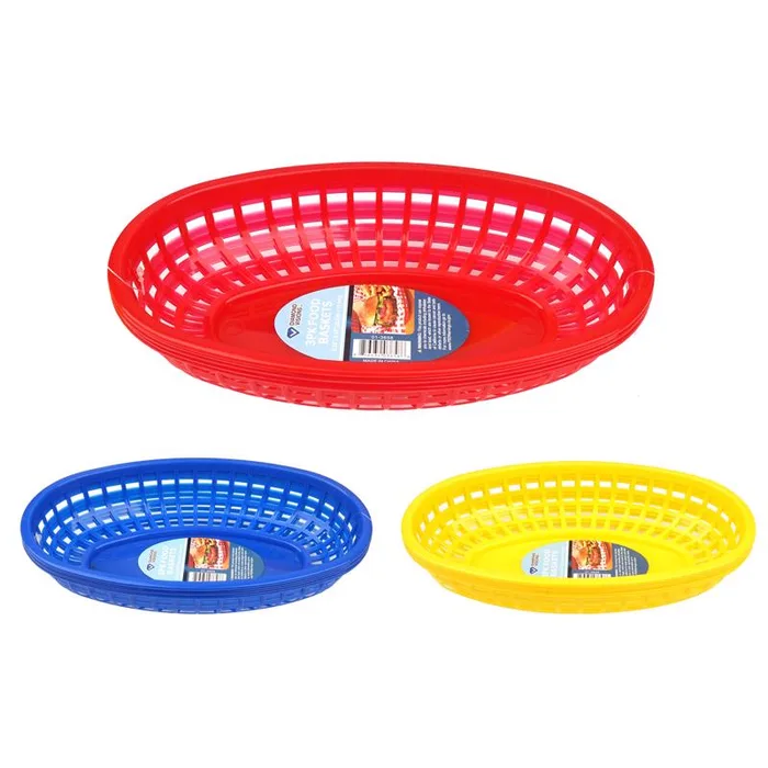 Diamond Visions Assorted ABS Plastic Food Basket (Pack of 48)