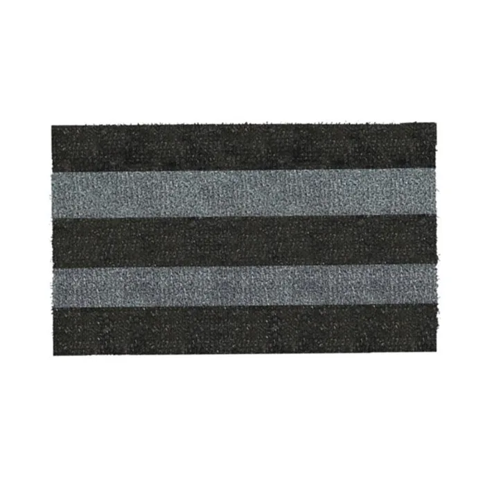 GrassWorx 18 in. W X 30 in. L Black/Gray Patio Stripe Astroturf Door Mat