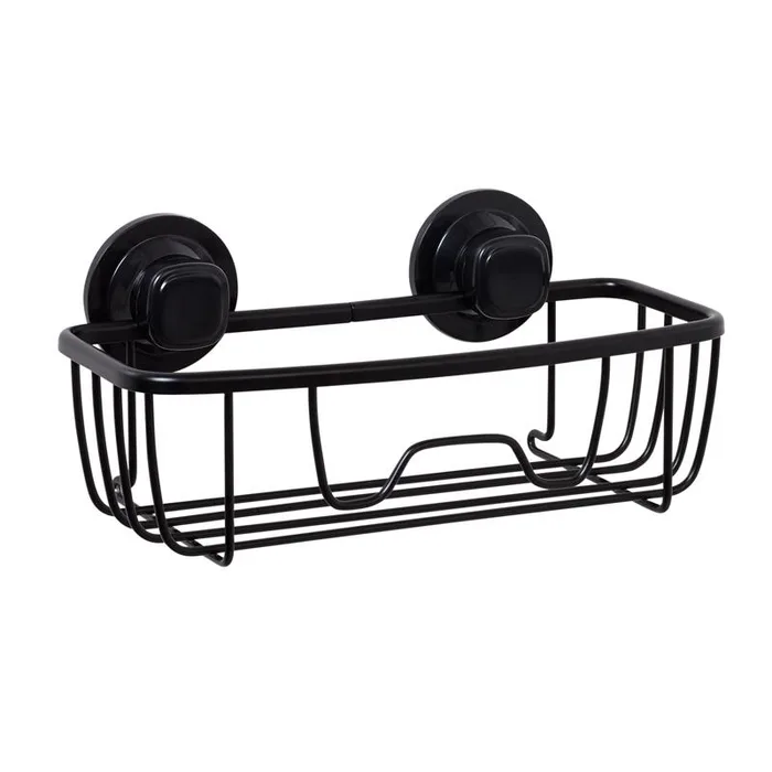 Zenna Home 3 in. H X 10 in. W X 5 in. L Matte Black Suction Basket