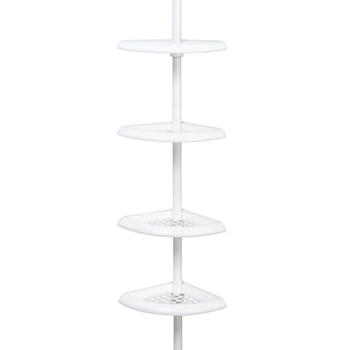 Zenna Home 97 in. H X 10.6 in. W X 7.2 in. L 4-Shelf Corner Shower Caddy