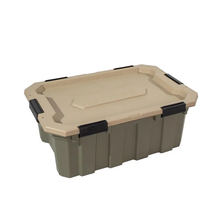 RealTree Weathermax Heavy Duty 18 gal Green Storage Tote 11.5 in. H X 31 in. W X 24 in. D Stackable (Pack of 4)