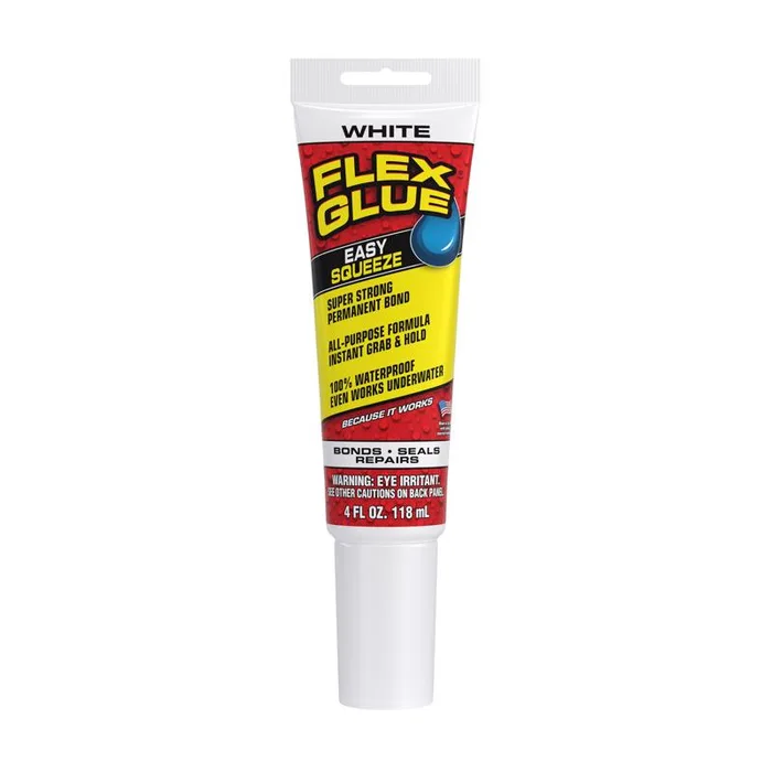 Flex Seal Family of Products Flex Glue Easy Squeeze Super Strength Rubber White Adhesive 4 fl. oz.