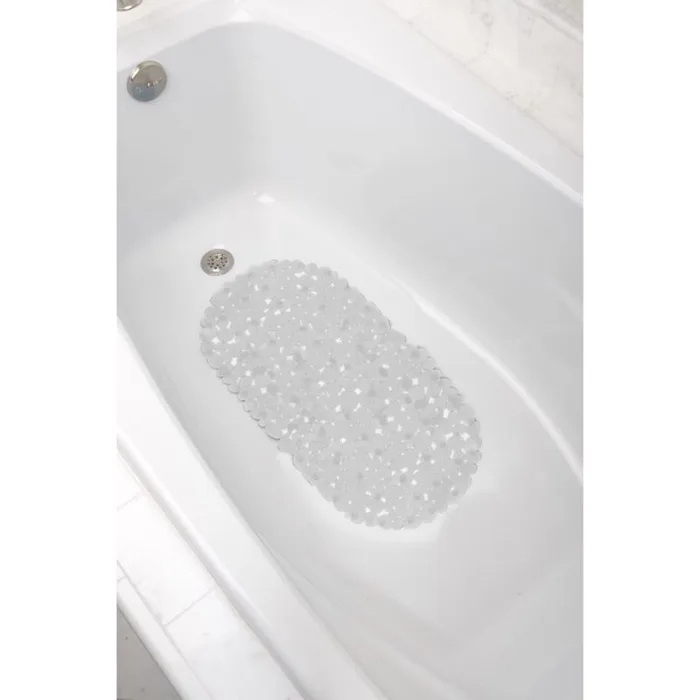 Zenna Home 27 in. L X 14 in. W Clear Thermo Plastic Elastomer Bath Mat