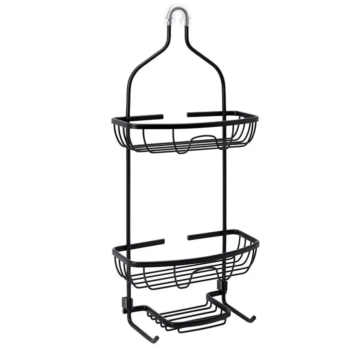 Zenna Home 24.25 in. H X 11 in. W X 4.5 in. L Matte Black Shower Caddy