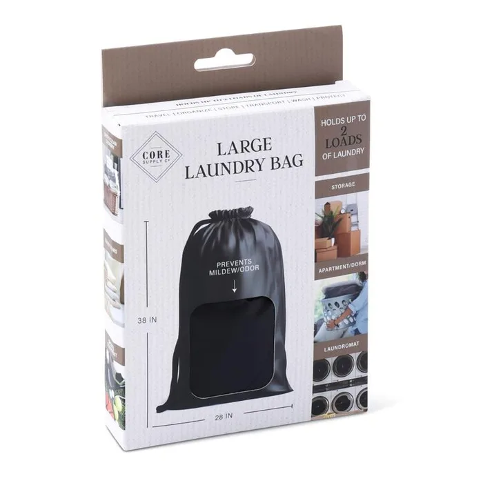 Core Home Black Duramesh Nylon Laundry Bag