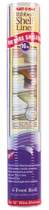 Warp's Plast-O-Mat 6 ft. L X 15-1/2 in. W Clear Non Adhesive Ribbed Shelf Liner