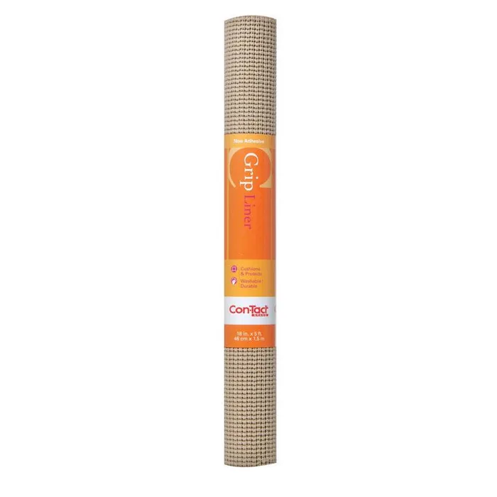 Con-Tact Beaded Grip 5 ft. L X 18 in. W Taupe Non-Adhesive Shelf Liner (Pack of 6)