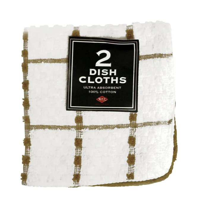 Ritz Biscotti Cotton Check/Solid Dish Cloth 2 pk (Pack of 3)