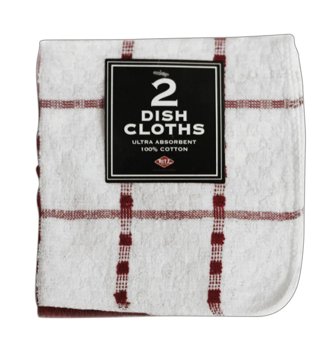 Ritz Paprika Cotton Check/Solid Dish Cloth 2 pk (Pack of 3)