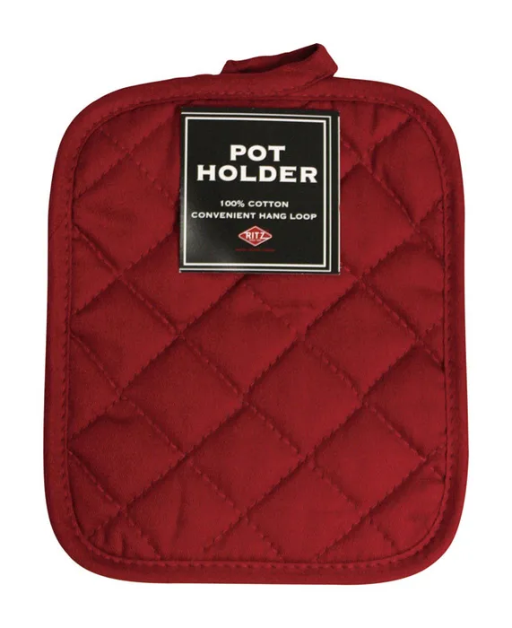 Ritz Solid Paprika Cotton Pot Holder (Pack of 6)