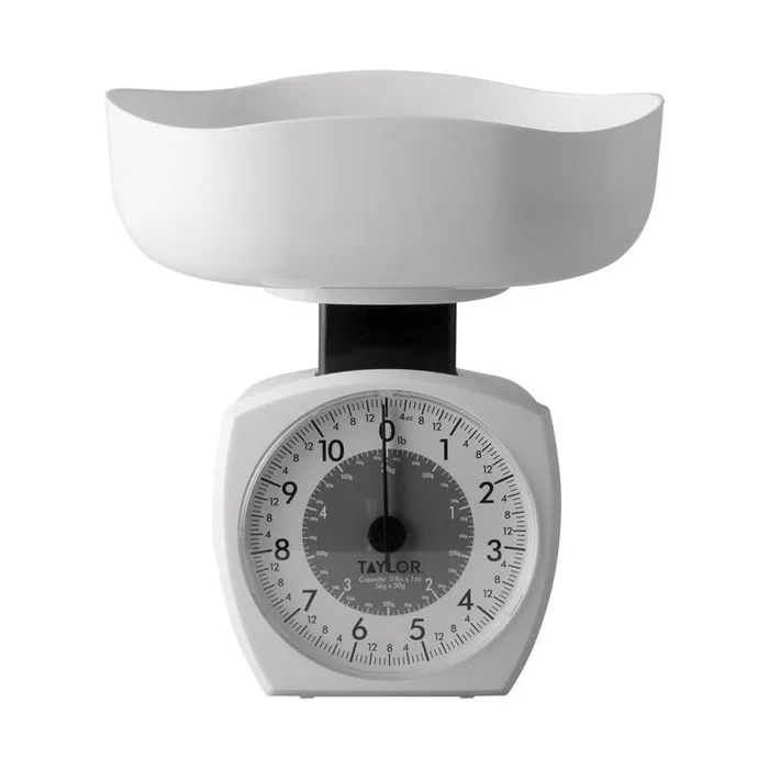 Taylor White Analog Kitchen Scale 11 lb
