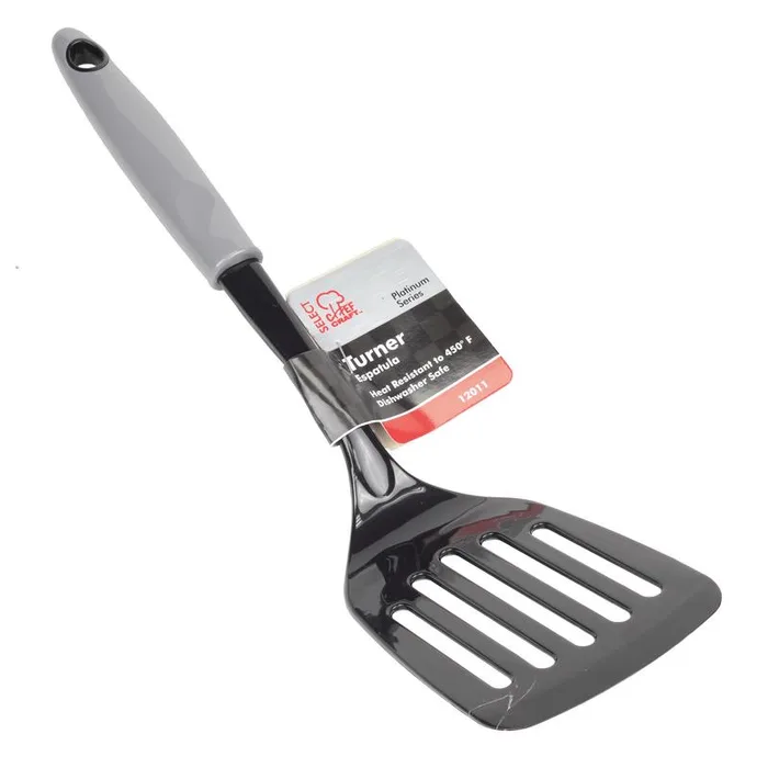 Chef Craft Black/Gray Nylon Slotted Turner (Pack of 3)