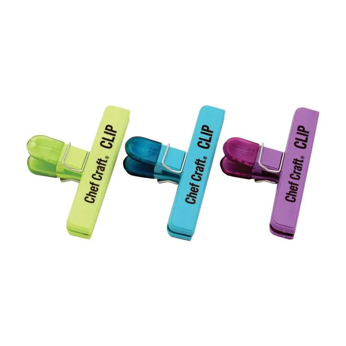 Chef Craft Assorted Colors Plastic Bag Clip (Pack of 3)