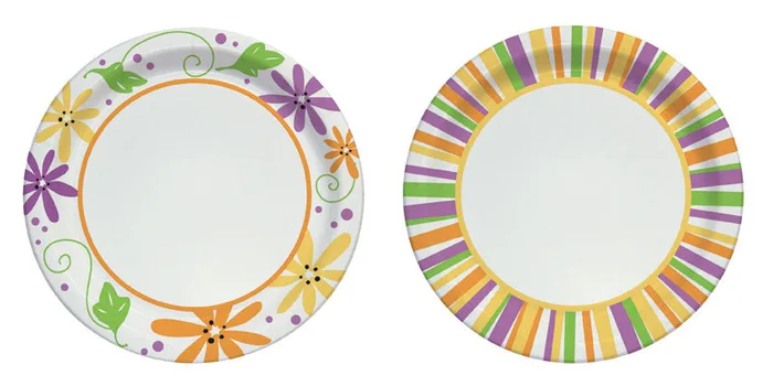 Solo Paper Mixed Garden Party Stripes and Flowers Design Plate 7 in. D 48 pk (Pack of 12)