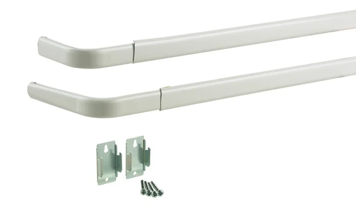 Kenney White Traditional/Transitional Double Curtain Rod 28 in. L X 48 in. L