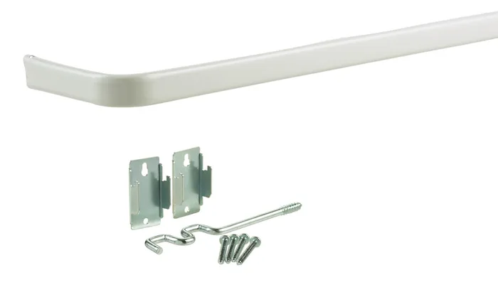 Kenney White Traditional/Transitional Curtain Rod 48 in. L X 86 in. L