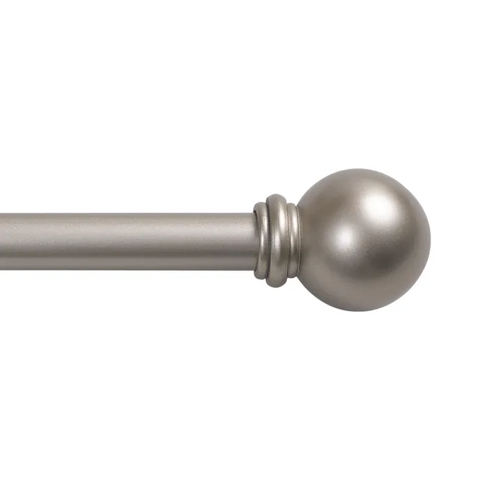 Kenney Brushed Nickel Silver Traditional/Transitional Curtain Rod 28 in. L X 48 in. L