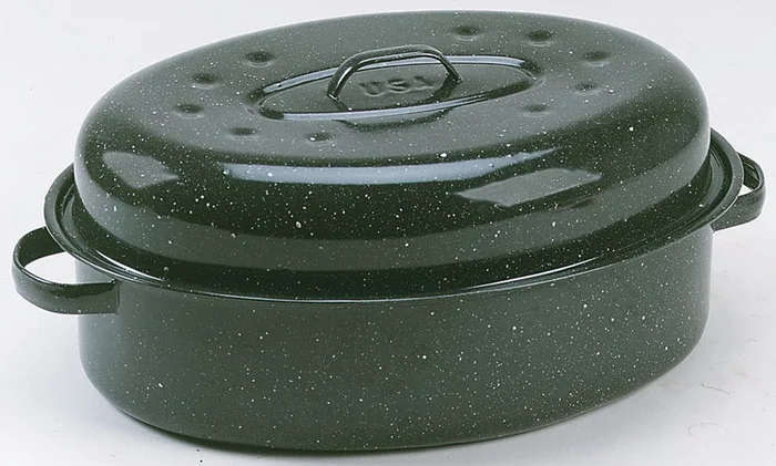 Granite Ware Porcelain Enamel Covered Roaster 7.18 qt Black (Pack of 2)